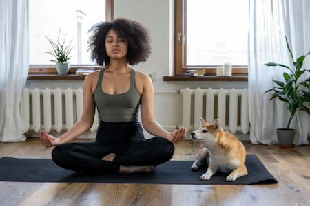 woman meditating how to balance work and family life